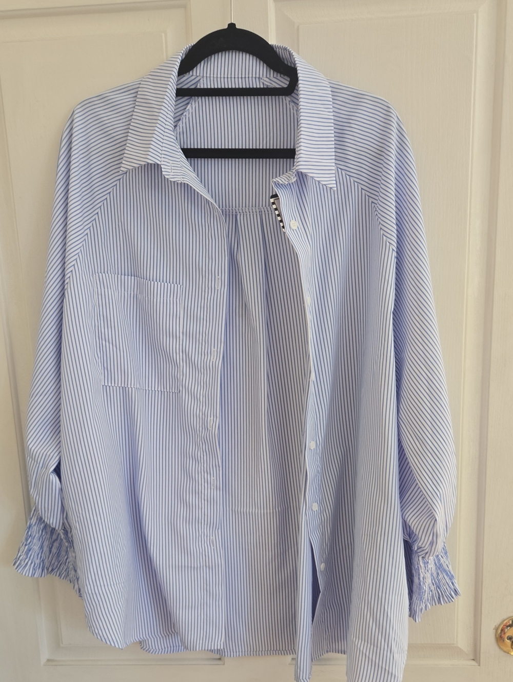 Blue Pinstripe Button-Down Shirt